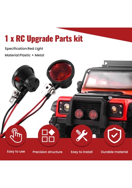LED Işıklar Parlak Farlar 1/10 Rc Craıl Car Trx4 Trx6 Trx6 Eksenel SCX10 90046 Yuvarlak 2led Kırmızı Işık (Yurt Dışından) fırsatları
