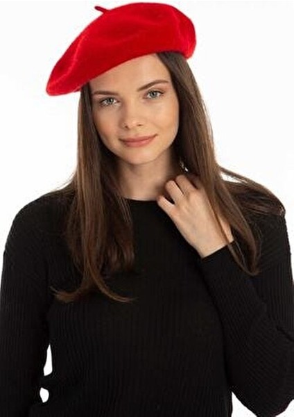 Kırmızı Fransız Ressam Keçe Bere