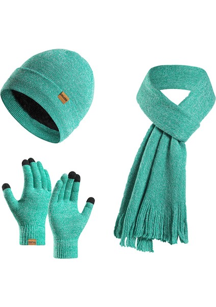 Kadın ve Erkek Isıtmalı Triko Şapka, Eşarp ve Eldiven Üçlü Seti (Yurt Dışından)