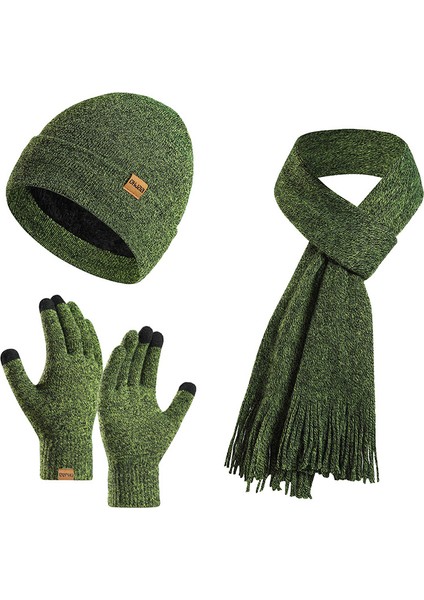 Kadın ve Erkek Isıtmalı Triko Şapka, Eşarp ve Eldiven Üçlü Seti (Yurt Dışından)