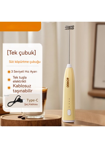 Elektrikli Süt Köpürtücü, Kahve Köpürtücü, Süt Krema Karıştırıcı, El Tipi Kablosuz Köpük Makinesi (Yurt Dışından)