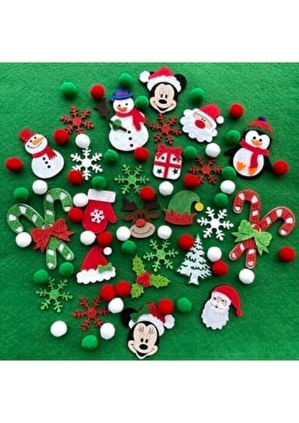 Yılbaşı Süsü Karışık Figür Ponpon 25 Parça