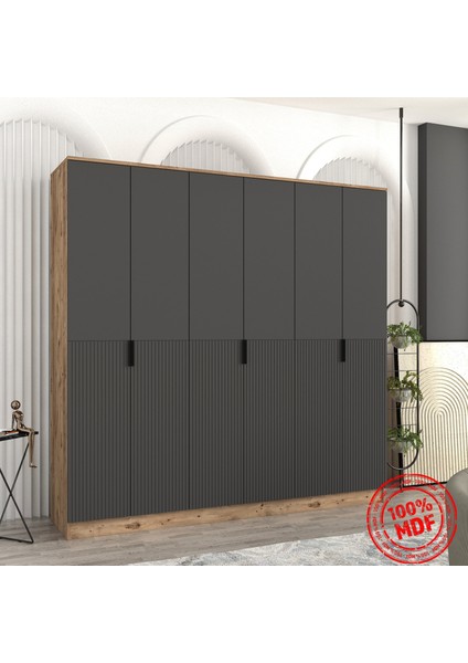 Venüs 6 Kapaklı Bazalı Gardırop Tamamı Mdf fırsatları