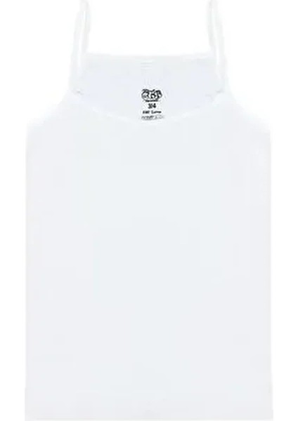 Kız Çocuk Beyaz Atlet Nefes Alabilir Örme Kumaş 2'li Set Günlük Kullanım