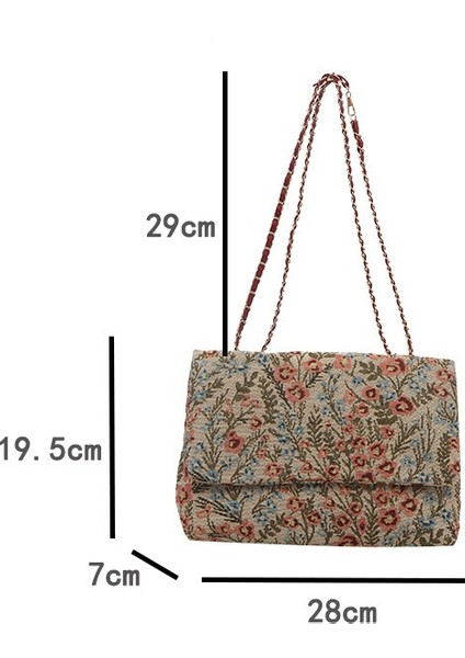 Kadınlar Için Dokulu Büyük Kapasiteli Çiçekli Çanta Yeni Stil Trend Şık El Tipi Zarf Çanta Rahat Retro Küçük Kare Çanta (Yurt Dışından) fiyatları