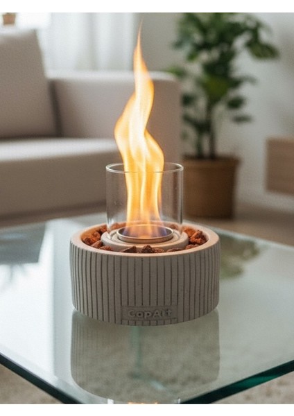 Alba Biyoetanol Masaüstü Şömine - 1 Lt Yakıt ve Dekoratif Taş Hediye