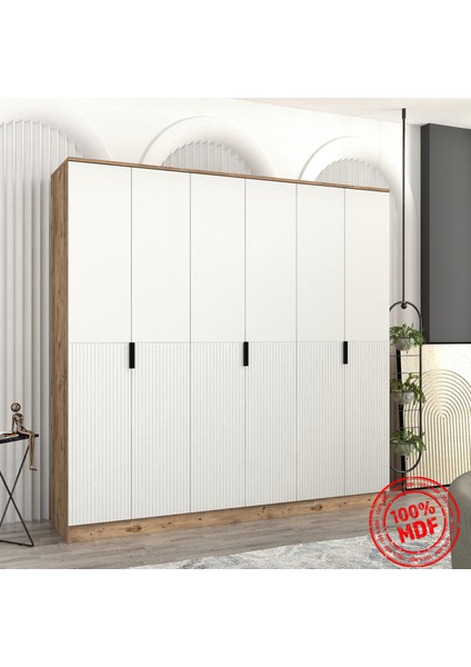 Venüs 6 Kapaklı Bazalı Gardırop Tamamı Mdf fırsatları