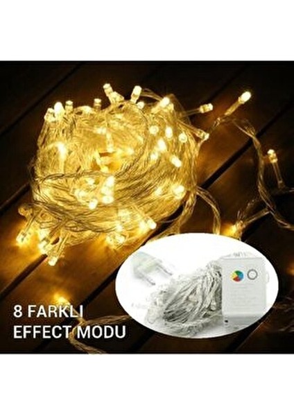 LED Fişli Lamba 10 Metre 100 LED Gün Işığı Yılbaşı Çam Ağacı Süsü