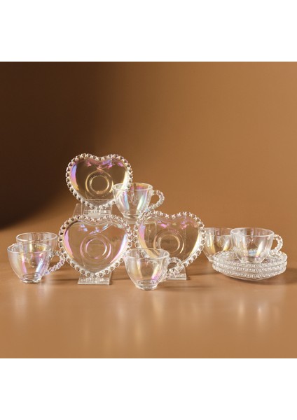 Rory Lüsterli Cam 6 Kişilik Kahve Fincan Takımı 80 ml