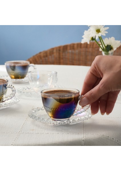 Rory Lüsterli Cam 6 Kişilik Kahve Fincan Takımı 80 ml