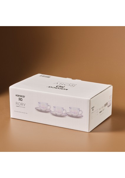 Rory Lüsterli Cam 6 Kişilik Kahve Fincan Takımı 80 ml