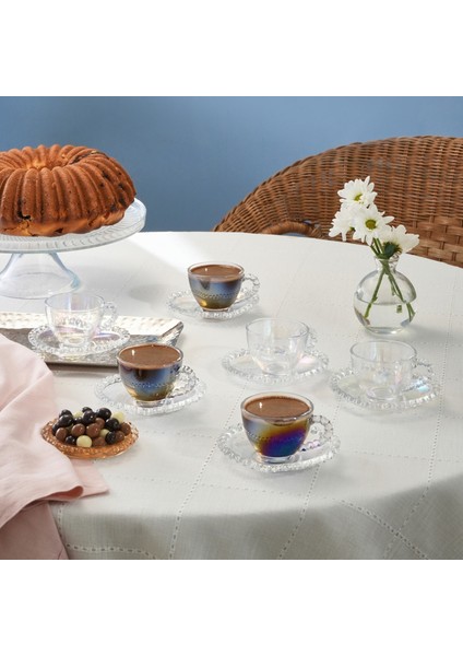 Rory Lüsterli Cam 6 Kişilik Kahve Fincan Takımı 80 ml