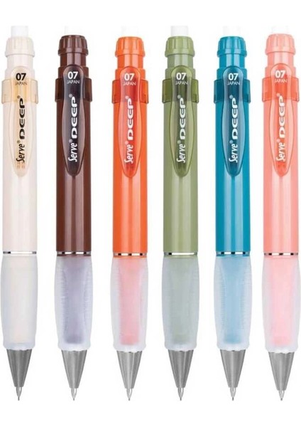 Deep 0.7 mm Mekanik Versatil Kalem Toprak Tonları 6'lı Set