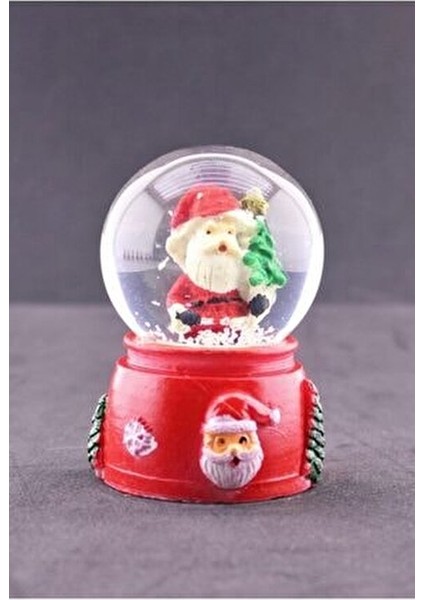 Noel Baba ve Çam Ağacı Temalı Mini Boy Işıklı Yılbaşı Kar Küresi 6.5 cm fiyatları
