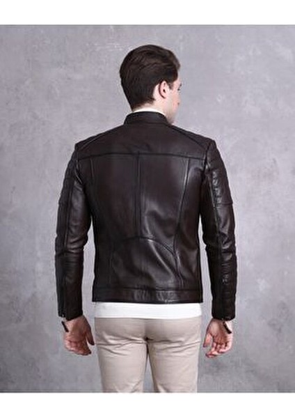Motorcu Tarzı Deri Mont Spor Kesim Erkek
