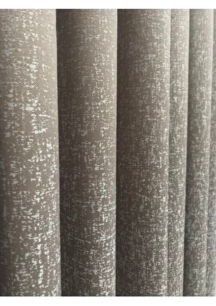 Fon Perde Beyaz Detaylı Vizon Zemin Sık Pile Ütü Istemez Fon