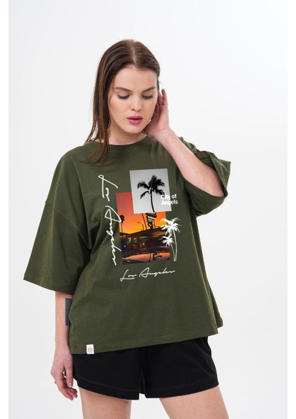 -Kadınbeden Özel Tasarım City Of Angels Baskılı Ter Tutmayan Modernt Tshırt fiyatları