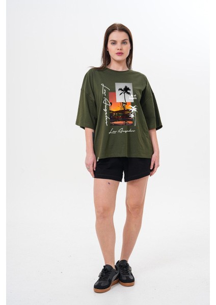 -Kadınbeden Özel Tasarım City Of Angels Baskılı Ter Tutmayan Modernt Tshırt modelleri