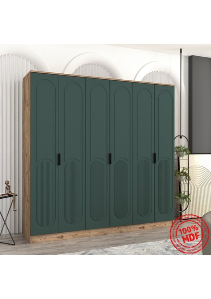 Derin 6 Kapaklı Bazalı Gardırop Tamamı Mdf indirimleri