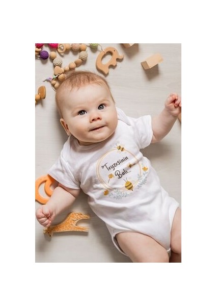 %100 Pamuk Teyze 3'lü Bebek Body Set Beyaz Çıtçıtlı Badi Teyze Yazılı Zıbın Üçlü 5159-5135-T-5124 modelleri