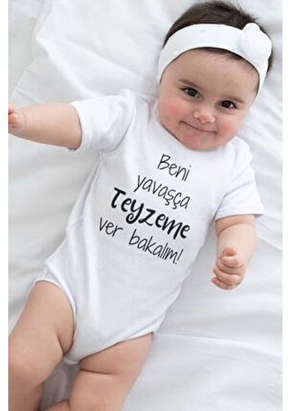 %100 Pamuk Teyze 3'lü Bebek Body Set Beyaz Çıtçıtlı Badi Teyze Yazılı Zıbın Üçlü 5159-5135-T-5124 fırsatları