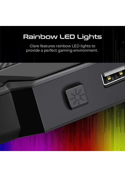 Dizüstü Bilgisayar Soğutma Standı, Sessiz Soğutmalı Dizüstü Bilgisayar Pedi, Rainbow LED Işık fiyatları