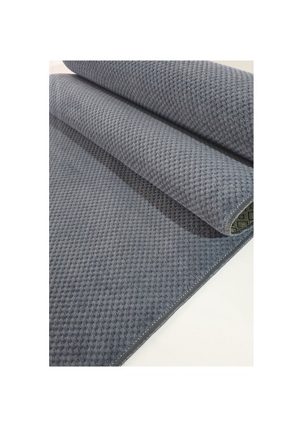 Kaymaz Tabanlı Kesme Kabartmalı Salon Koridor Mutfak Hali Antrasit Gri Yolluk Vzr 7004 Antrasit