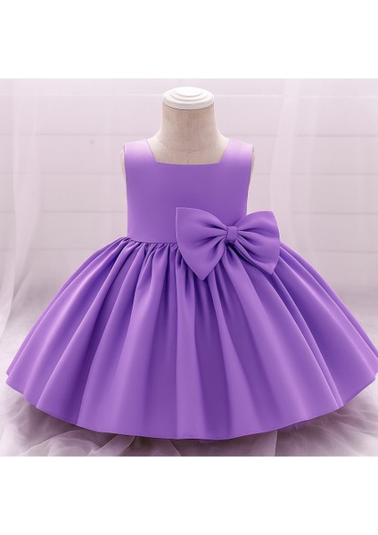 Kız Bebek Kare Yaka Elbise Doğum Günü Elbise Kız Çocuk Abiye Zarif Prenses Elbise