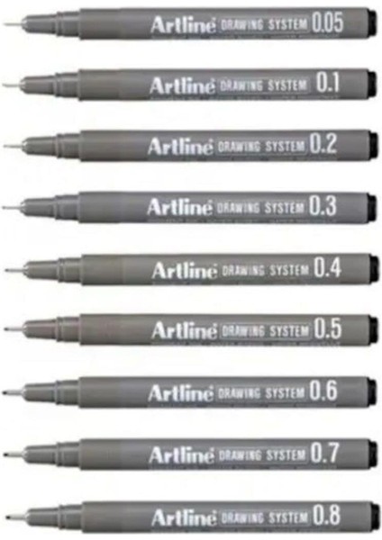 Drawing System Teknik Çizim Kalemi 9'li Tam Set fiyatları