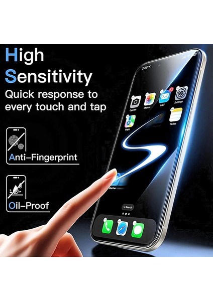 iPhone 17 Pro Max Uyumlu Kırılmaz Çizilmez Toz Tutmaz Şeffaf 5d Temperli Kaliteli Cam Ekran Koruyucu