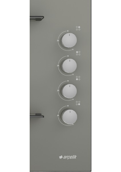 Stoc 828 G Set Üstü Ocak 4 Gözlü Cam Yüzey 60 cm Gri