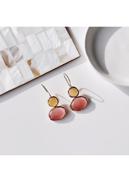 Sitrin Doğal Taş Küpe