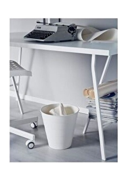 Çöp Kutusu Çöp Kovası Atık Kağıt Sepeti Yükseklik:28 cm Çap: 28 cm Polipropilen Plastik Beyaz fiyatları