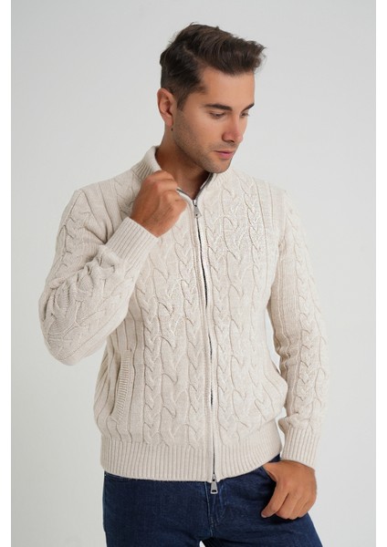 Cepli Arka Kol Fitilli Yürütme Saç Örgülü Dik Yaka Yün Hırka modelleri