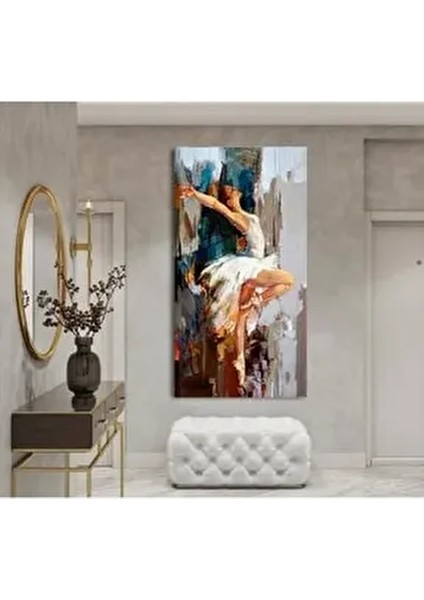 Renkli Balerin Kız Kanvas Tablo Yağlı Boya Görünümlü Tek Parça Kanvas Malzeme fiyatları