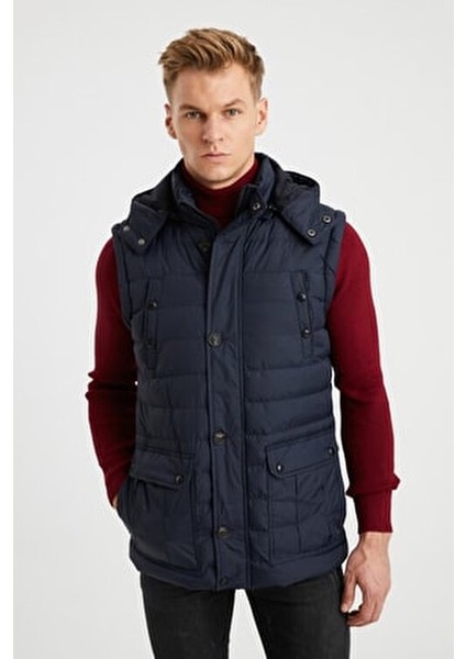 Erkek Lacivert Kaban + Yelek 2 Si Bir Arada Su Geçirmez Kaplamalı Kumaş indirimleri