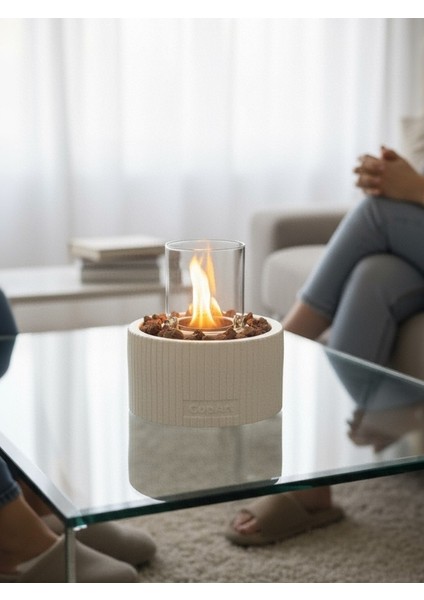 Alba Beyaz Biyoetanol Masaüstü Şömine - 1 Lt Yakıt ve Dekoratif Taş Hediye modelleri