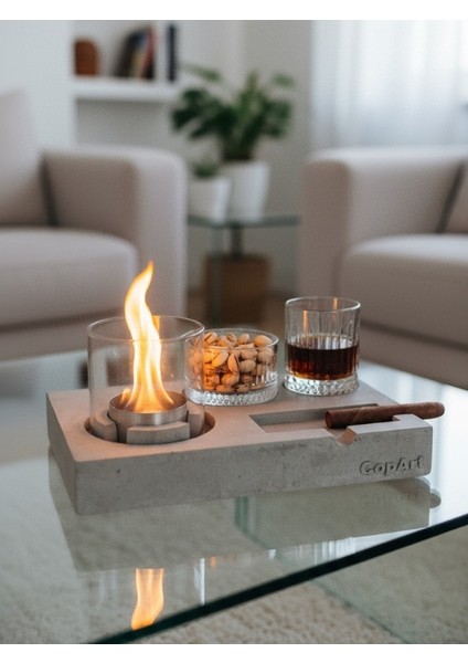 Elza Biyoetanol Masaüstü Şömine - 1 Lt Yakıt Hediyeli