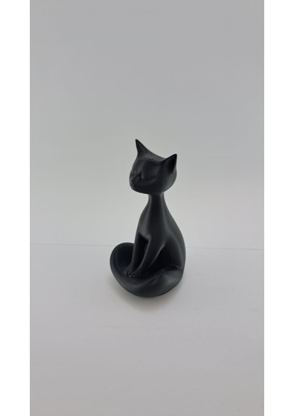 Kedi Severler Için Siyah Sabırlı Kedi Heykeli Dekoratif Obje Biblo fiyatları