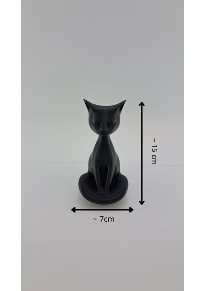 Kedi Severler Için Siyah Sabırlı Kedi Heykeli Dekoratif Obje Biblo indirimleri
