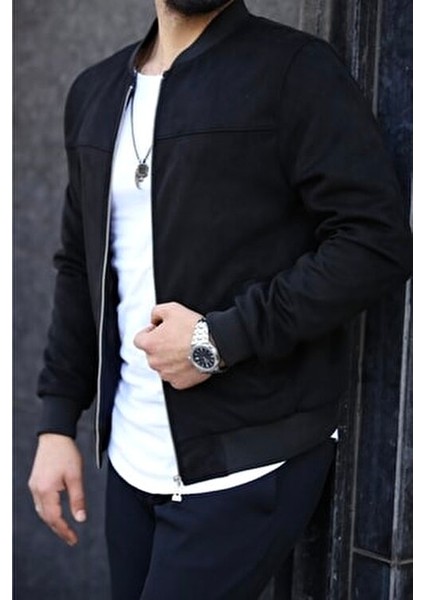 Erkek Bomber Mevsimlik Süet Ceket