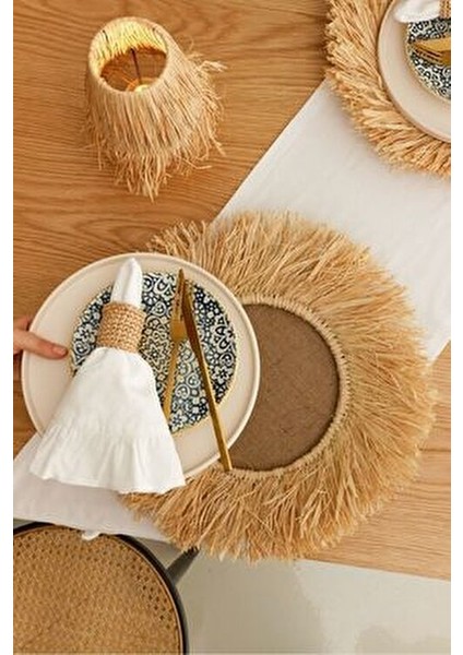 Bej Jüt Kumaşlı Supla Rafya M009