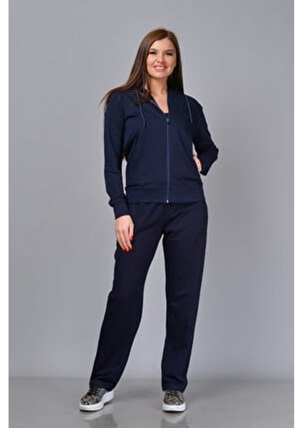Kadın Lacivert Klasik Eşofman Takımı