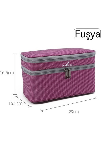 çok Fonksiyonlu Su Geçirmez Çift Katmanlı Sütyen Iç Çamaşırı Islak ve Kuru Ayırma Saklama Çantası (Yurt Dışından)