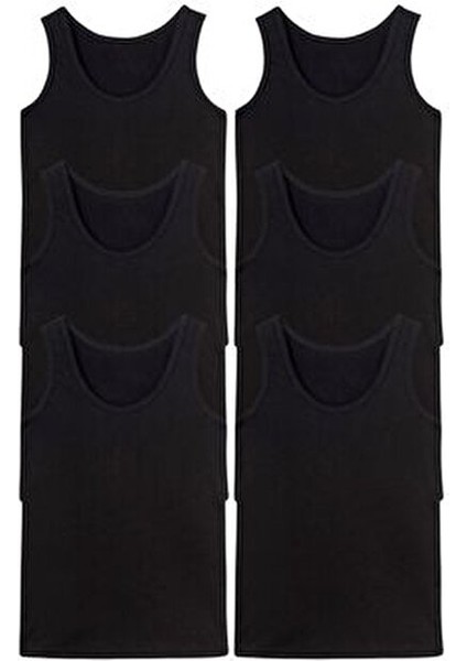 6 Adet Askılı Erkek Siyah Atlet Pamuklu fiyatları