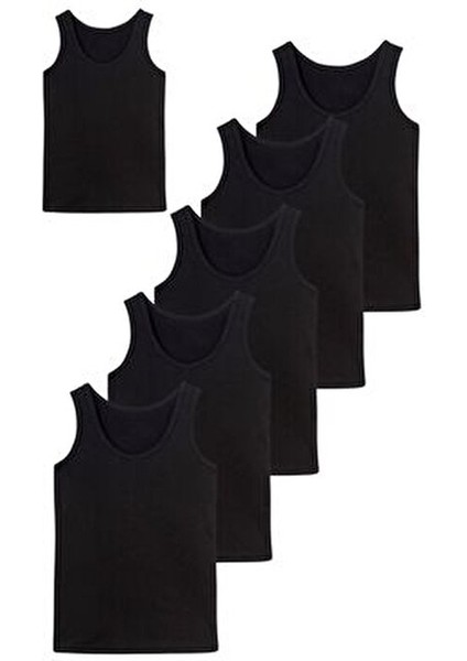 6 Adet Askılı Erkek Siyah Atlet Pamuklu modelleri