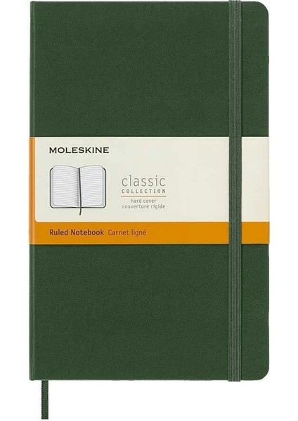 Sert Kapak Çizgili Defter L Boy 13X21 Cm. 192 Sayfa Mersin Yeşili