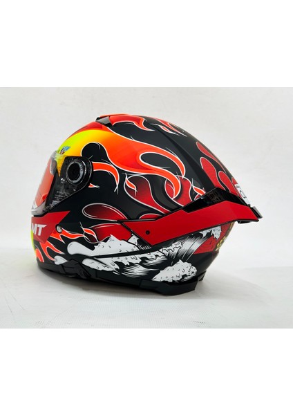 Thunder 4sv Yamanaka B3 Şefaf Vizörlü Kask Mat Renk - Iç Güneş Vizörlü