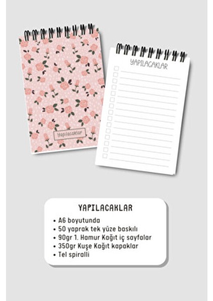 Yapılacaklar Listesi A6 Defter, Esnek Karton Kapaklı, Mini Defter modelleri
