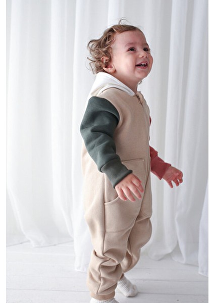 Çocuk Kışlık Tulum 4 Renkli 3 Iplik Şardonlu Kapüşonlu Tulum fiyatları